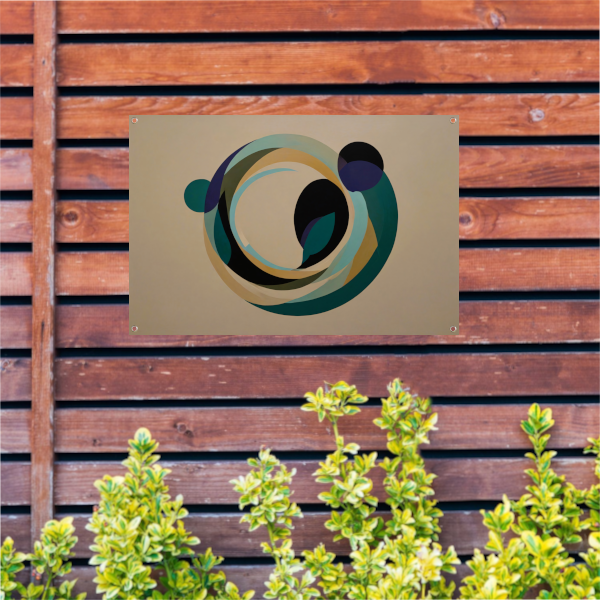 Abstracte Harmonie van Overlappende Cirkels en Kleur tuinposter