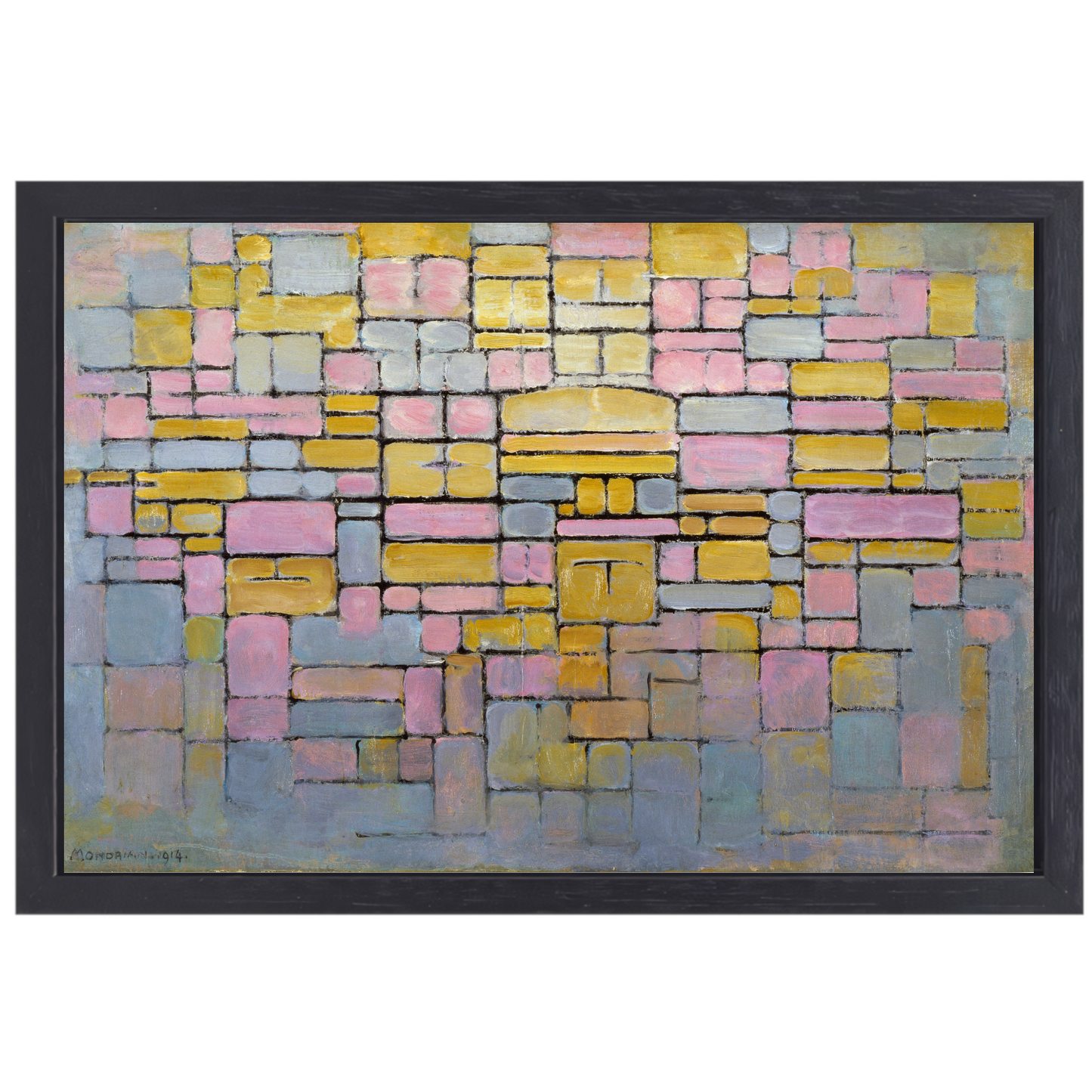 Tableau No. 2 - Piet Mondriaan canvas met baklijst