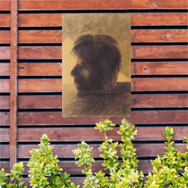 Hoofd van Orpheus drijvend in het water - Odilon Redon tuinposter