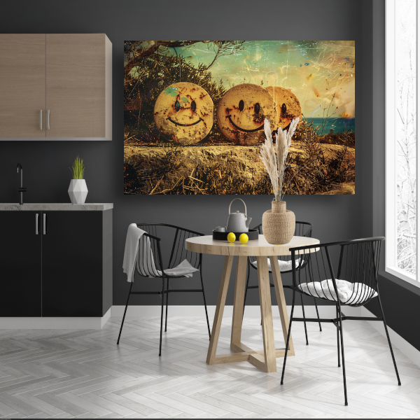 Glimlachende Stenen Graffiti canvas