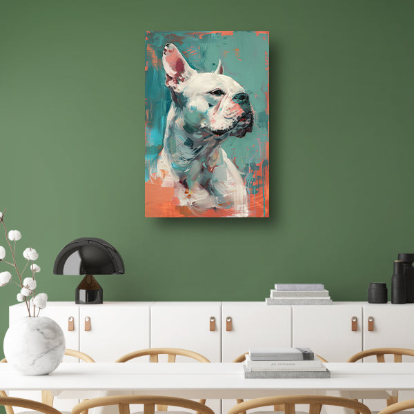 Kleurrijk abstract portret van een hond canvas