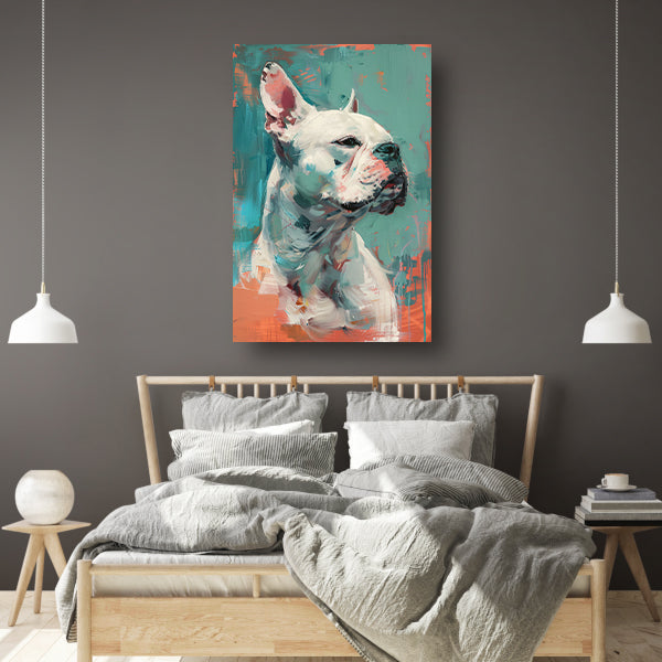 Kleurrijk abstract portret van een hond canvas