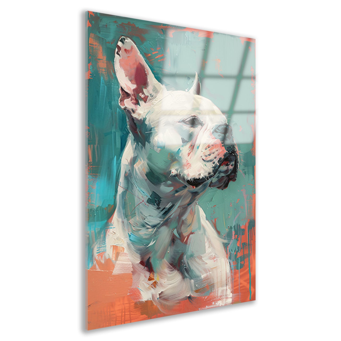 Kleurrijk abstract portret van een hond acrylglas