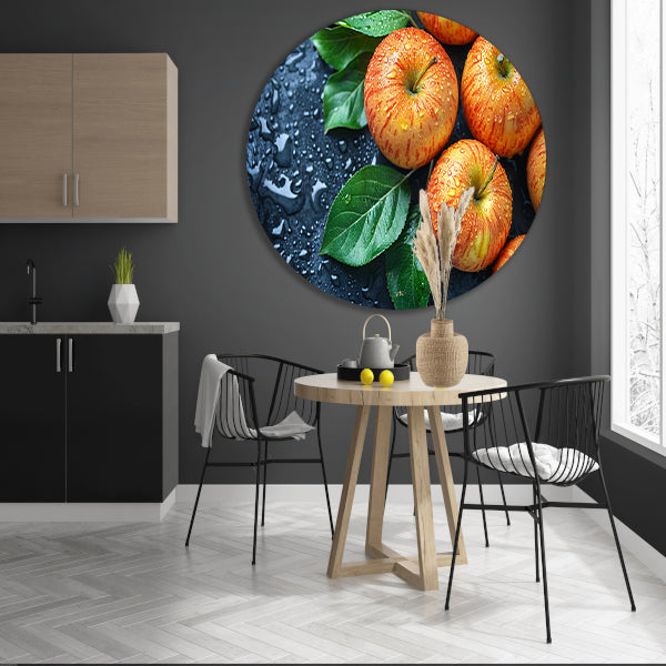 Glanzende appels met waterdruppels forex muurcirkel