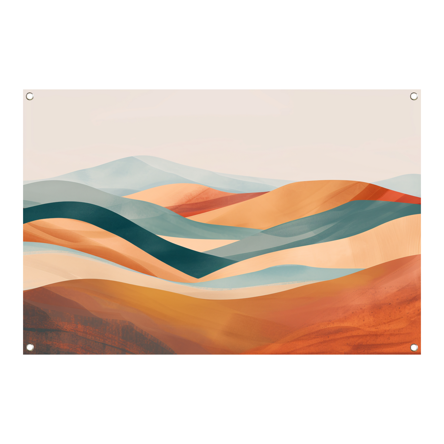 Abstract landschap met heuvels in pasteltinten tuinposter