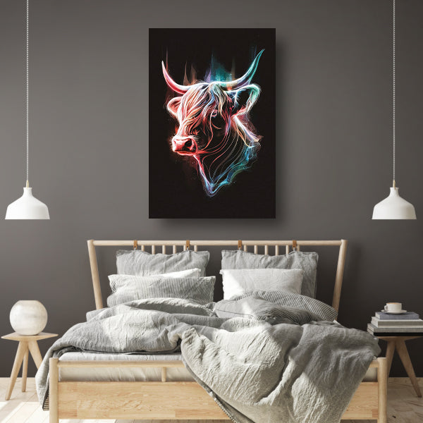 Abstracte Kleurendans van een Schotse hooglander poster
