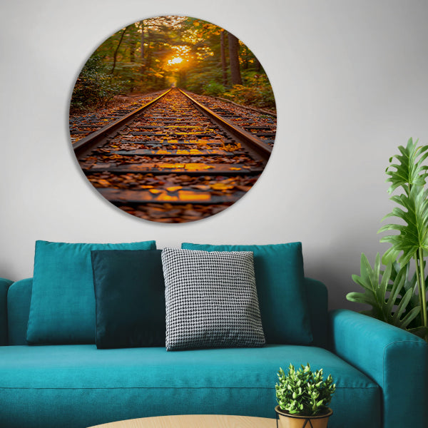 Treinspoor in herfstbos forex muurcirkel
