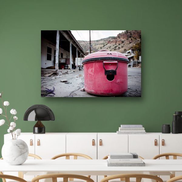 Rode Prullenbak Banksy Straatkunst canvas met baklijst