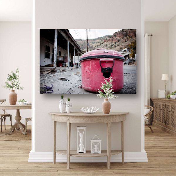 Rode Prullenbak Banksy Straatkunst canvas met baklijst