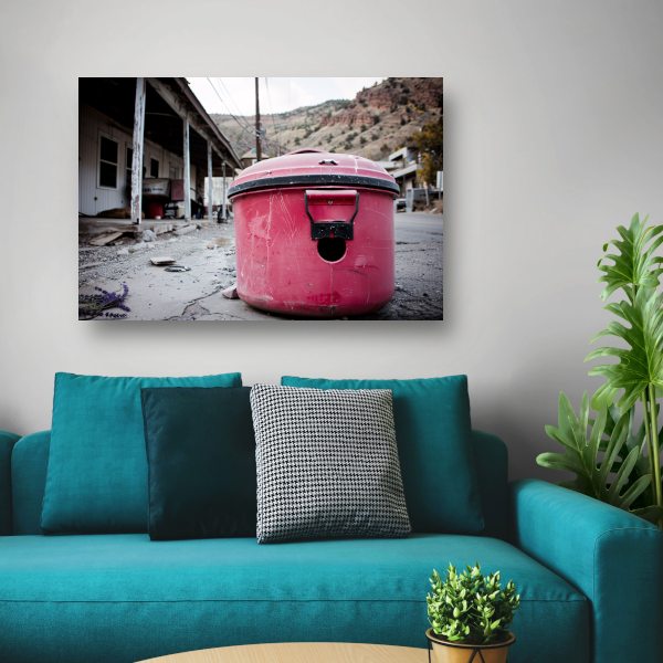 Rode Prullenbak Banksy Straatkunst canvas met baklijst