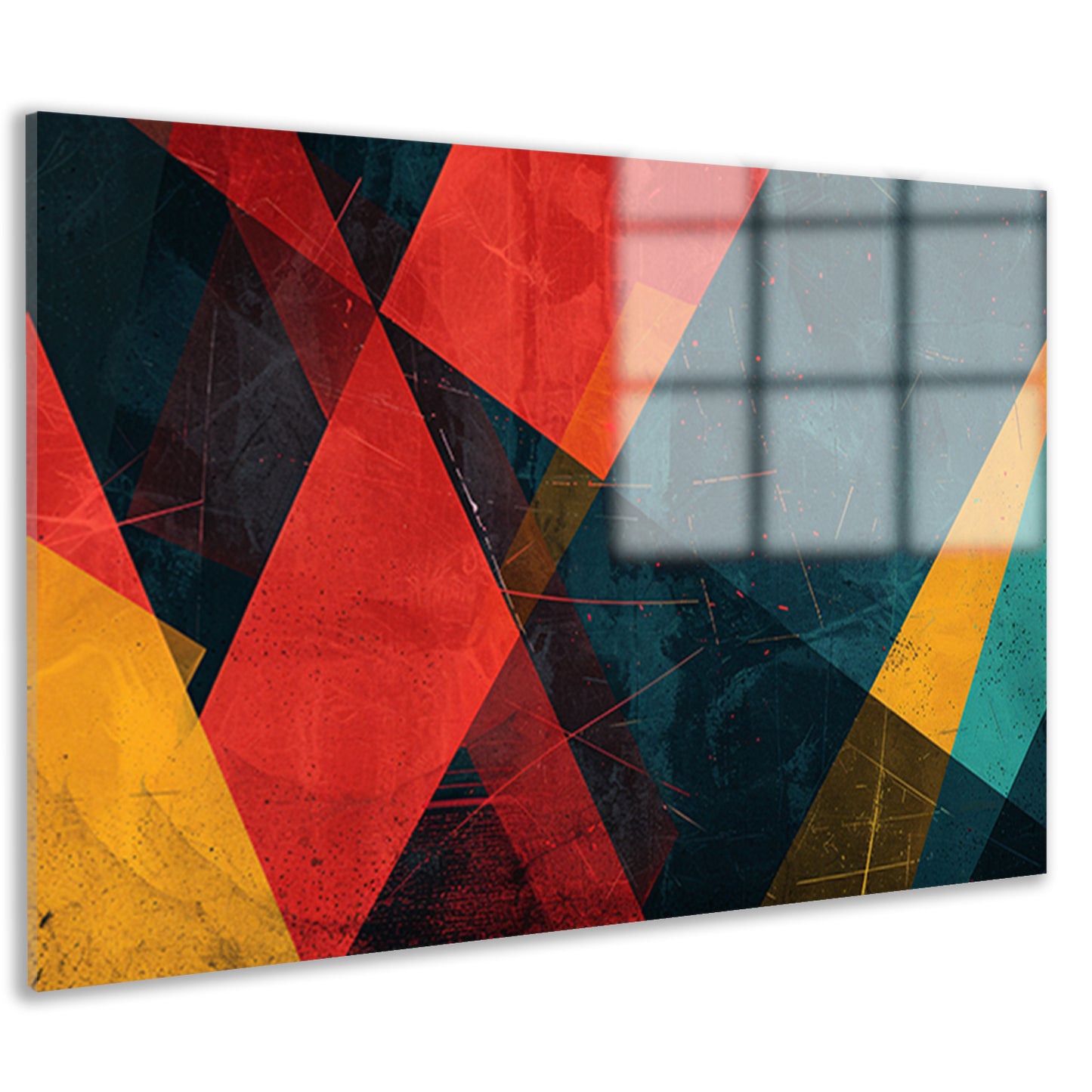 Kleurrijke geometrische abstracte compositie acrylglas