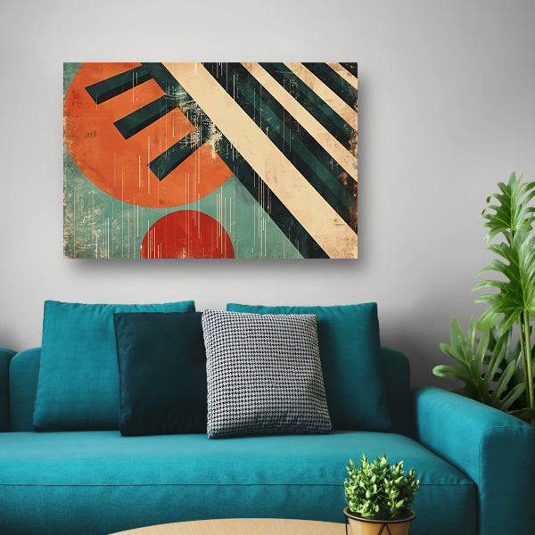 Abstracte geometrische vormen met dynamische lijnen acrylglas