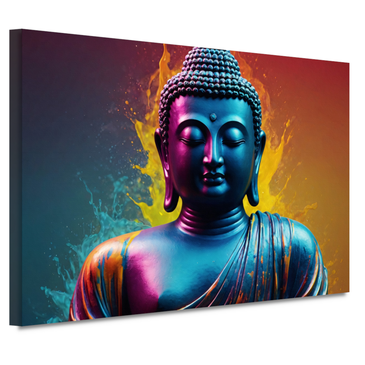 Meditatieve Boeddha in Kleurenspektakel canvas