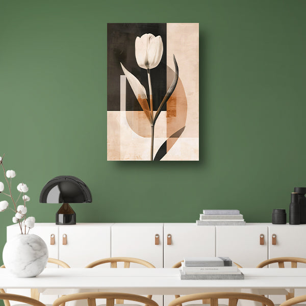 Elegante Sepia Tulp op Moderne Achtergrond canvas