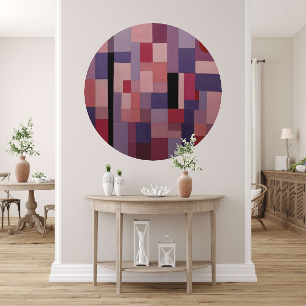 Harmonie van subtiele paarse en roze tinten aluminium muurcirkel