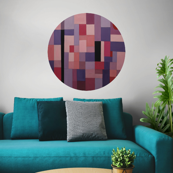 Harmonie van subtiele paarse en roze tinten aluminium muurcirkel