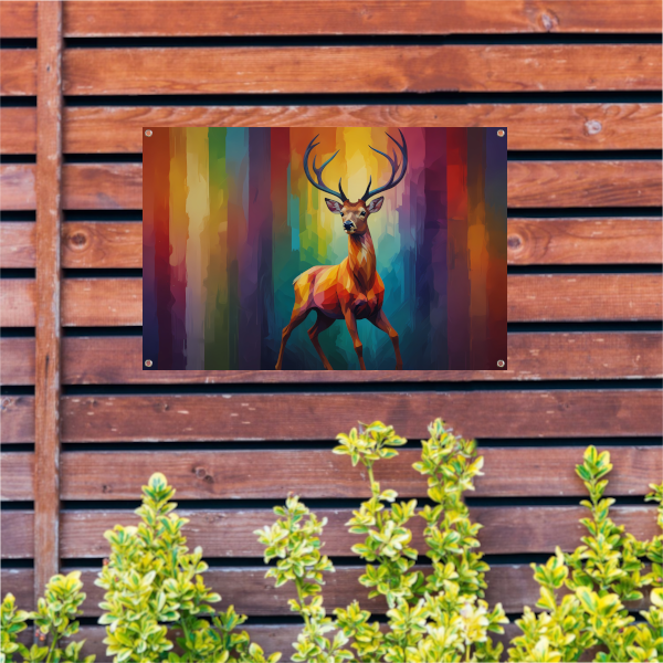 Abstract Kubistisch Hert in Kleur tuinposter