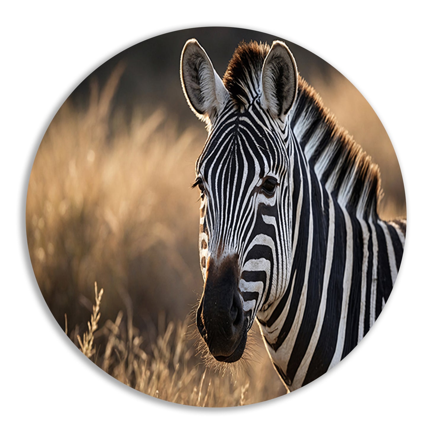 Zebra bij zonsondergang in het wild forex muurcirkel
