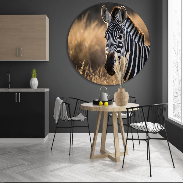 Zebra bij zonsondergang in het wild forex muurcirkel