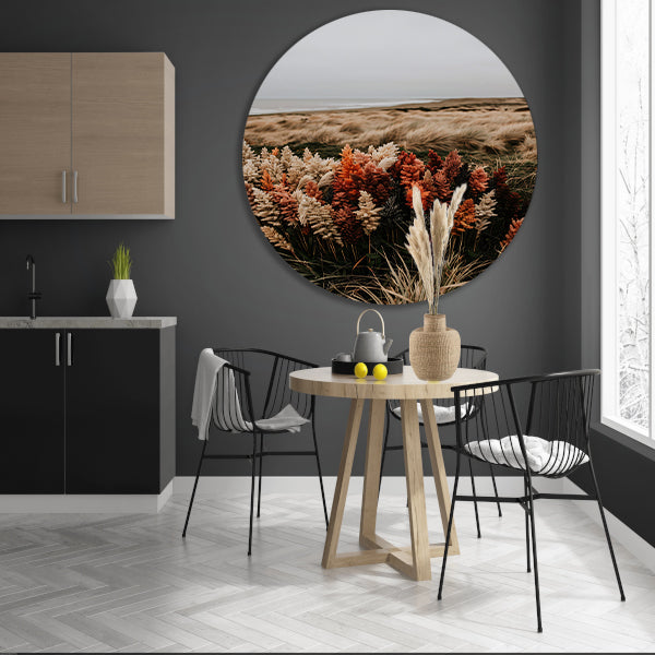 Kleurrijke bloemen aan zee forex muurcirkel