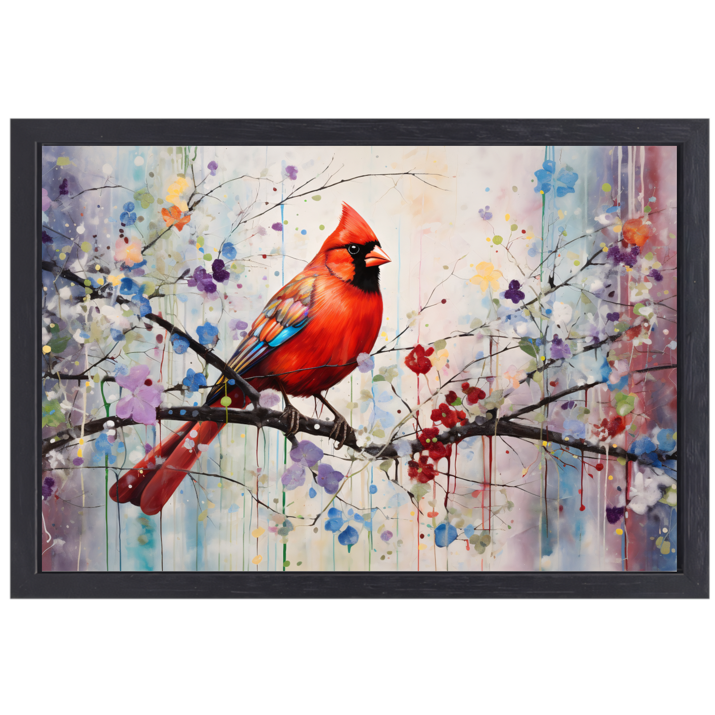Kleurrijke vogel in Art Nouveau stijl canvas met baklijst