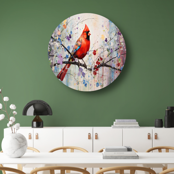Kleurrijke vogel in Art Nouveau stijl forex muurcirkel