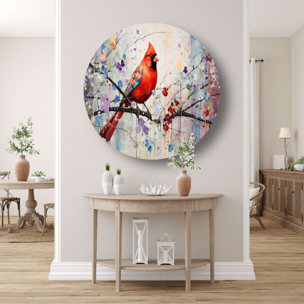 Kleurrijke vogel in Art Nouveau stijl forex muurcirkel