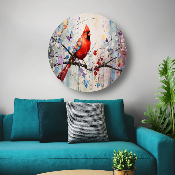 Kleurrijke vogel in Art Nouveau stijl forex muurcirkel