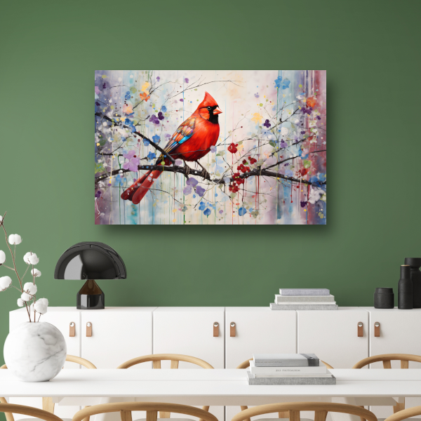 Kleurrijke vogel in Art Nouveau stijl canvas