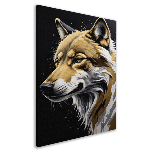 Gouden Blik - Portret van een Wolf canvas