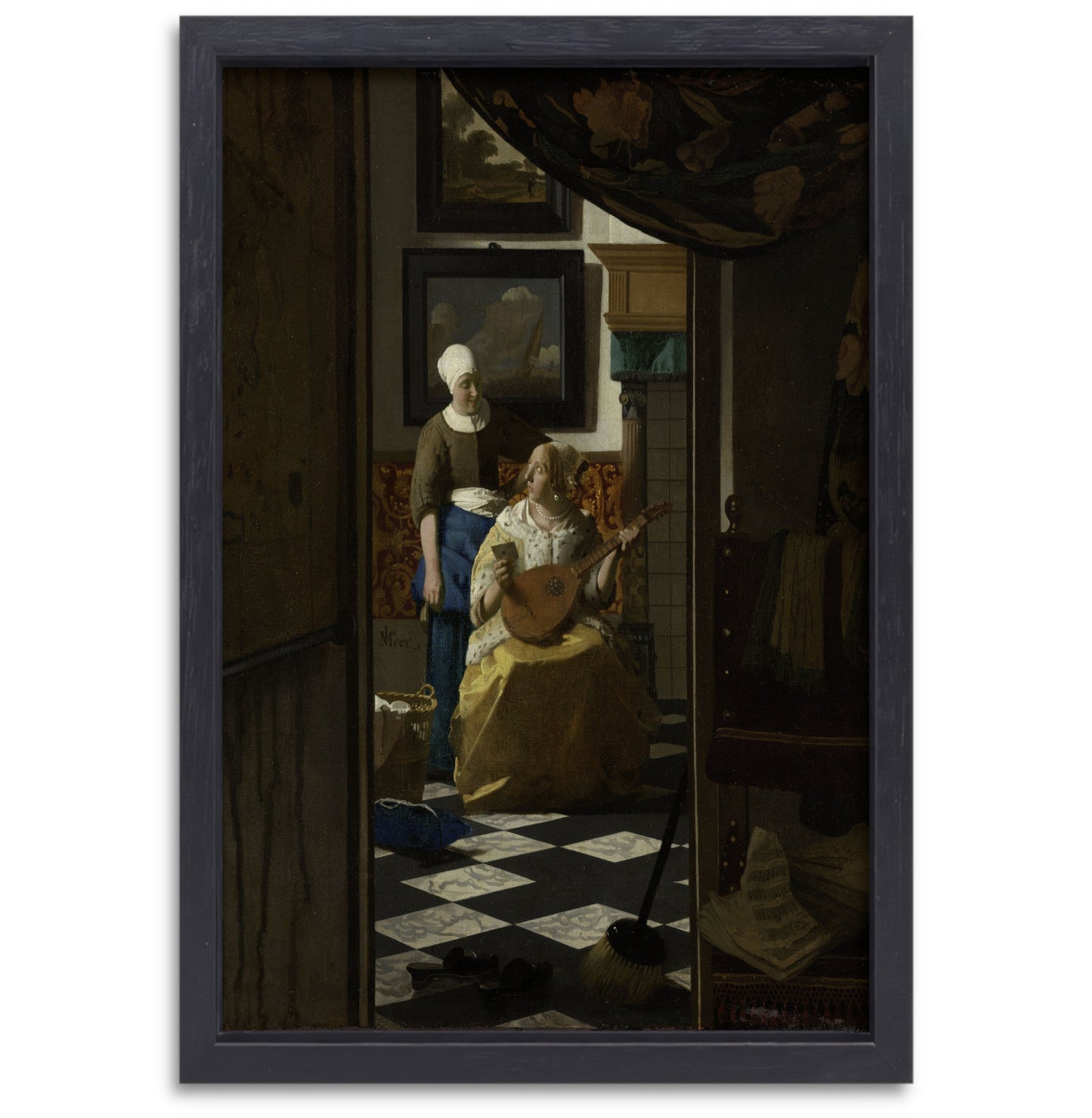 De liefdesbrief - Johannes Vermeer canvas met baklijst
