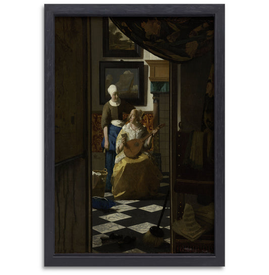 De liefdesbrief - Johannes Vermeer canvas met baklijst