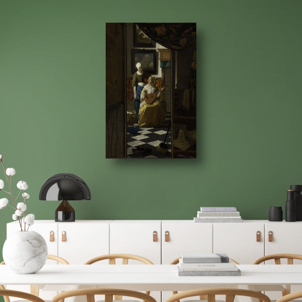 De liefdesbrief - Johannes Vermeer canvas met baklijst
