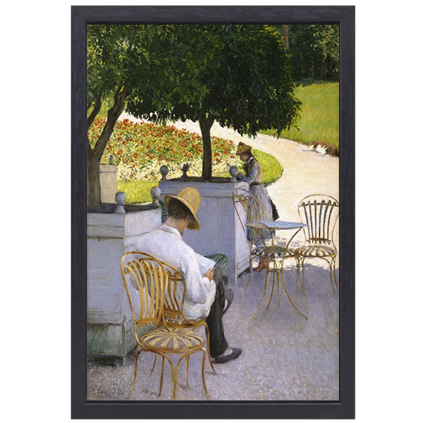 De sinaasappelbomen - Gustave Caillebotte canvas met baklijst