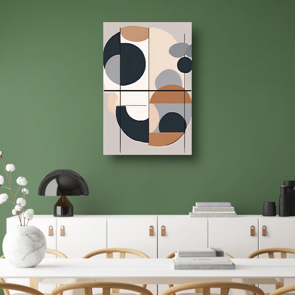 Abstract geometrisch ontwerp met cirkels en lijnen canvas