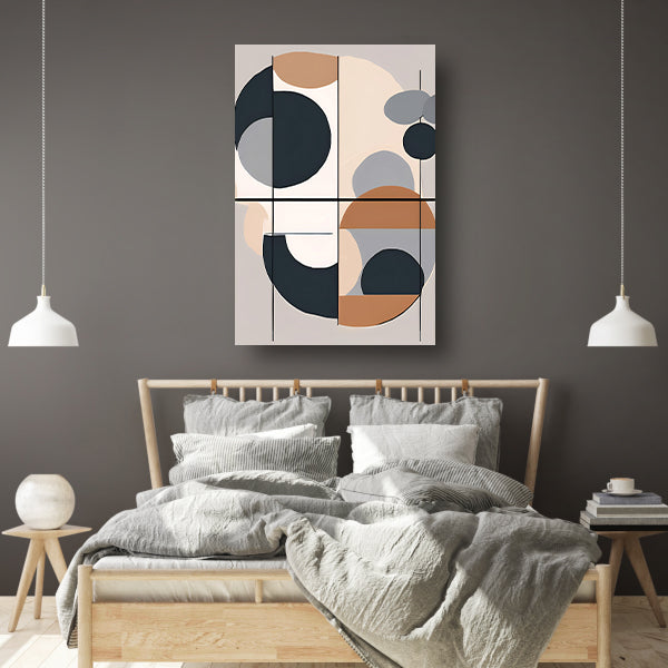Abstract geometrisch ontwerp met cirkels en lijnen canvas