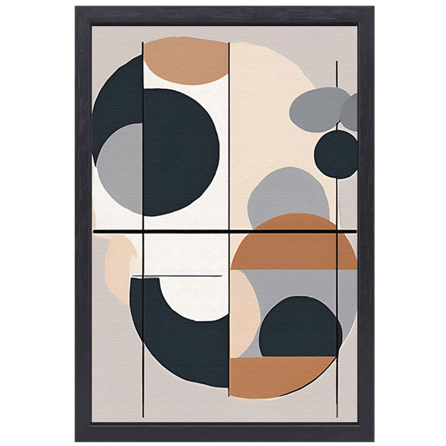Abstract geometrisch ontwerp met cirkels en lijnen canvas met baklijst