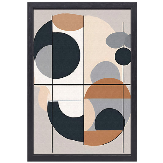 Abstract geometrisch ontwerp met cirkels en lijnen canvas met baklijst
