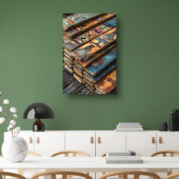 Oude Egyptische Kunstpanelen canvas