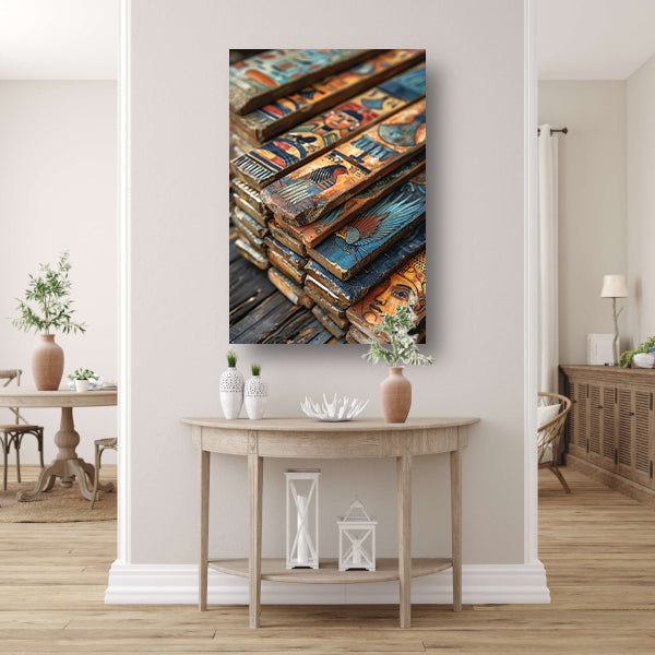Oude Egyptische Kunstpanelen canvas