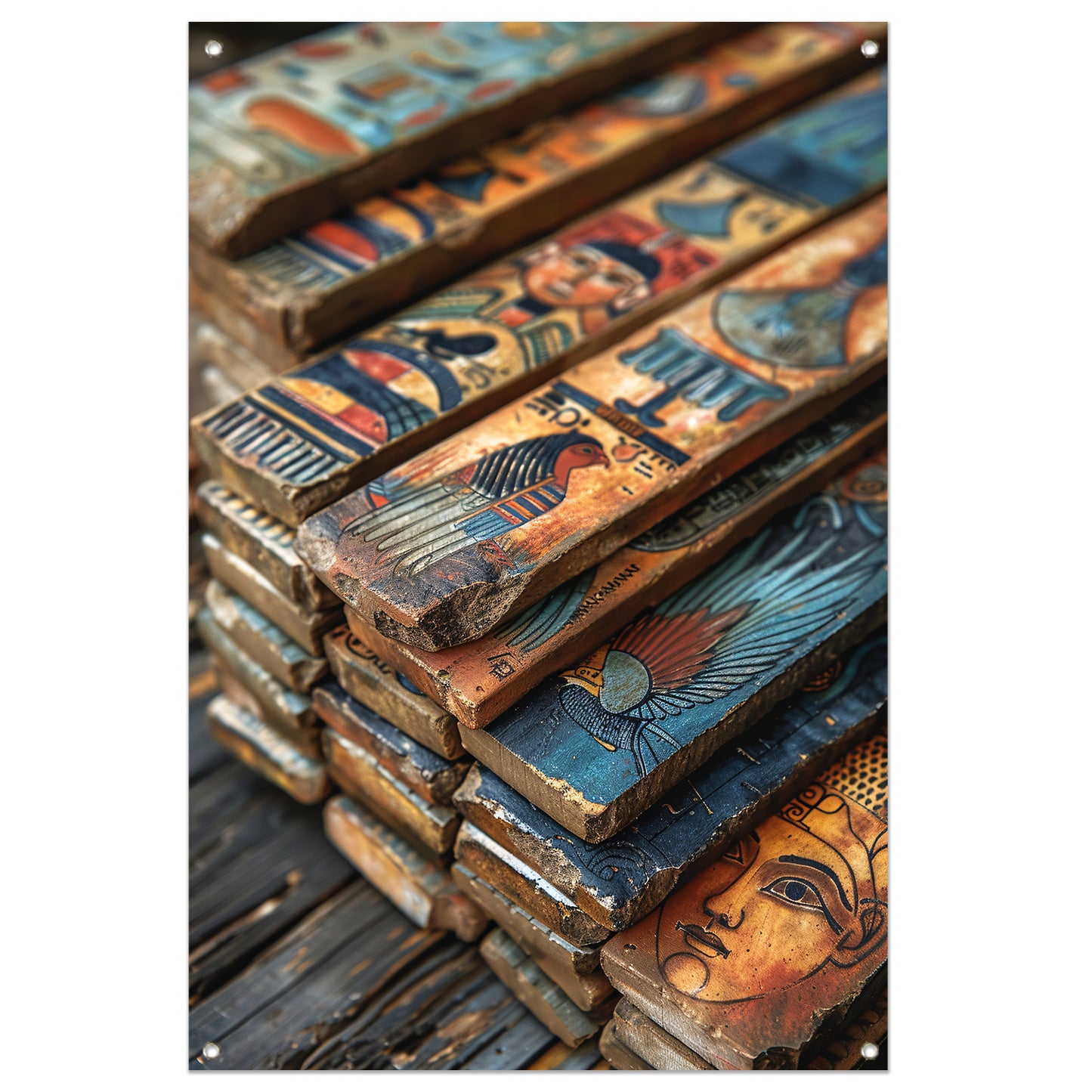 Oude Egyptische Kunstpanelen tuinposter
