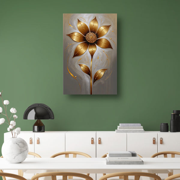 Elegante Gouden Bloesem op Abstracte Achtergrond poster