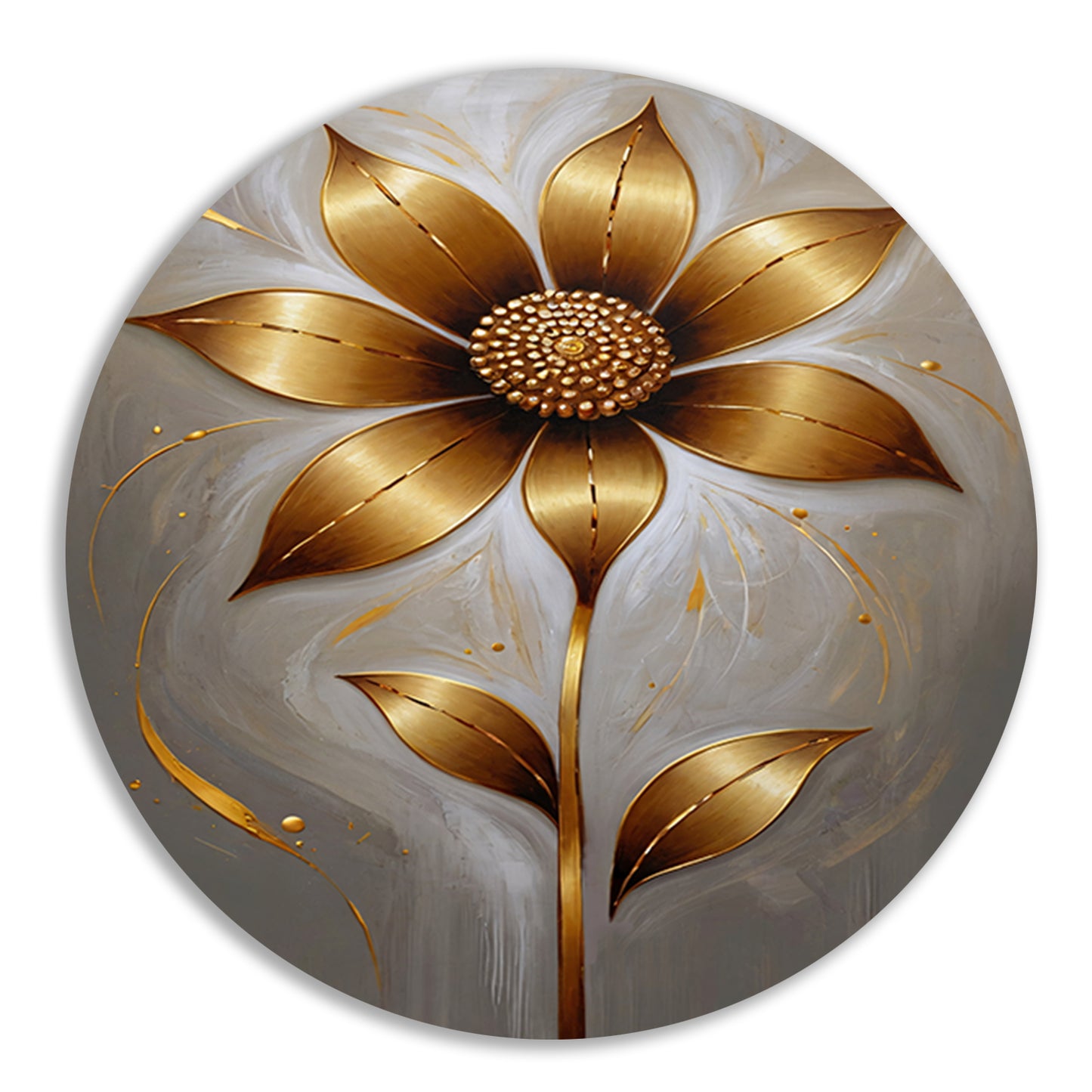 Elegante Gouden Bloesem op Abstracte Achtergrond forex muurcirkel