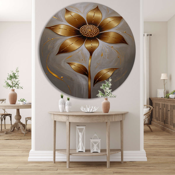 Elegante Gouden Bloesem op Abstracte Achtergrond forex muurcirkel