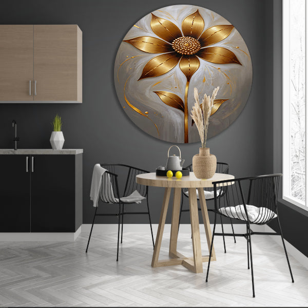 Elegante Gouden Bloesem op Abstracte Achtergrond forex muurcirkel