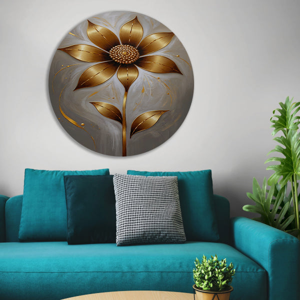 Elegante Gouden Bloesem op Abstracte Achtergrond forex muurcirkel