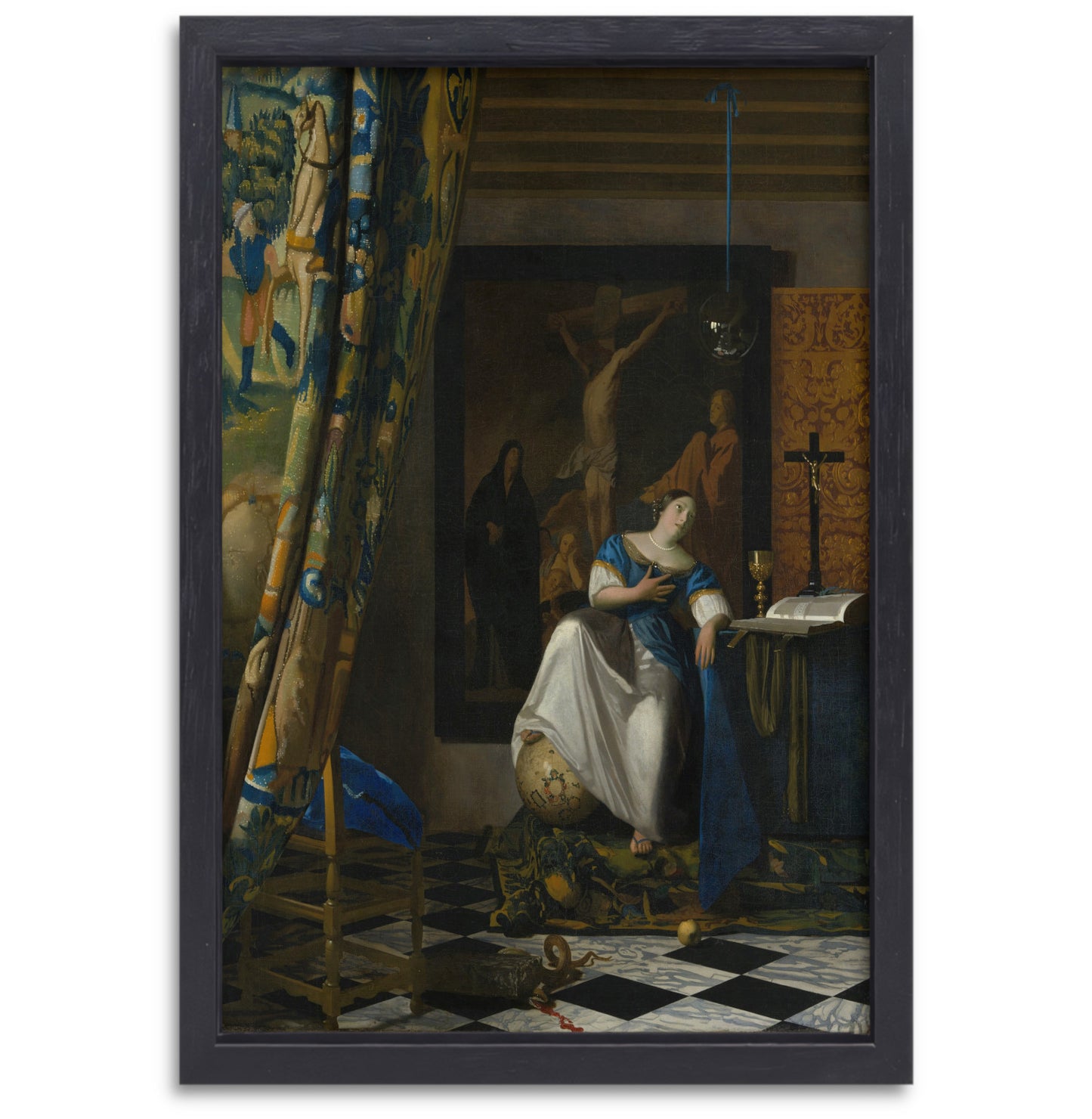Allegorie van het katholieke geloof - Johannes Vermeer canvas met baklijst