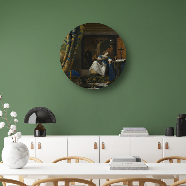 Allegorie van het katholieke geloof - Johannes Vermeer aluminium muurcirkel