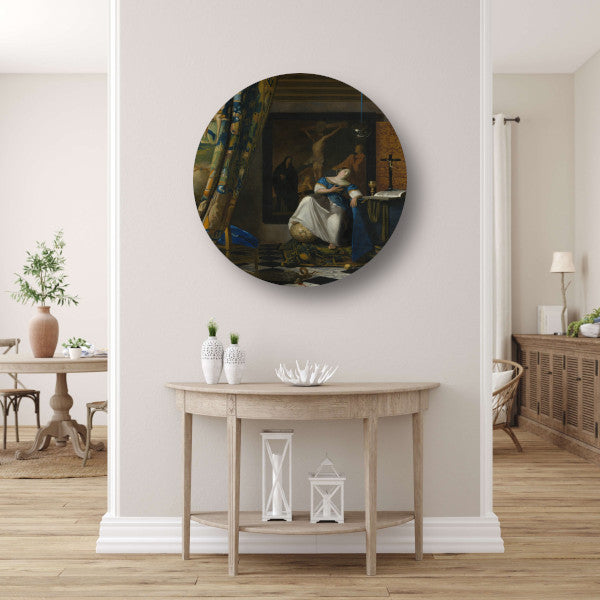 Allegorie van het katholieke geloof - Johannes Vermeer aluminium muurcirkel