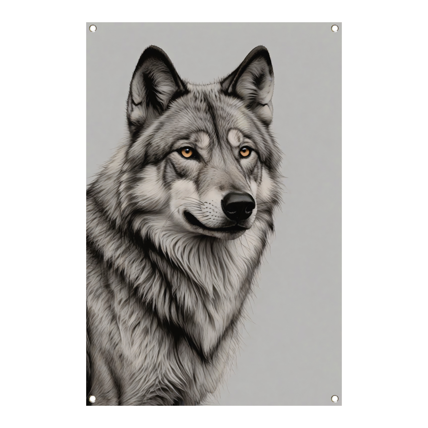 Majestueuze wolf in monochrome tinten tuinposter